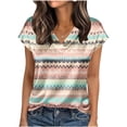 thumbnail image 1 of DeHolifer Womens Summer Tops V-Neck T-Shirts Cap Sleeve Business Casual Loose Beach Vacation Tees Tops Beige L, 1 of 6