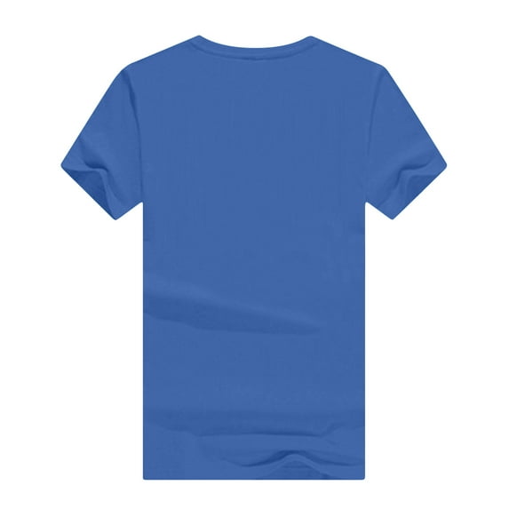 DeHolifer Womens T Shirt Plus Size Crewneck Solid Color Short Sleeve Casual T Shirt Loose Fashion Blouse Tops Blue 4XL