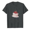 thumbnail image 1 of DeHolifer Womens T-shirts Bowknot Graphic Pritned Short Sleeve Crewneck T-shirts Loose Casual Fashion Blouse Tops Gray XL, 1 of 3