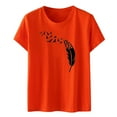 thumbnail image 1 of DeHolifer Womens T-shirts Orange Shirt Festival Short Sleeve Crewneck Printed T-shirt Loose Casual Fashion Tees Orange M, 1 of 4