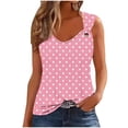 thumbnail image 1 of DeHolifer Womens Tank Tops Fashion Summer Cami T-Shirts V Neck Sleeveless Shirts Casual Loose Floral Blouses Ruched Tunic Tops Pink XL, 1 of 5