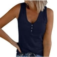 thumbnail image 1 of DeHolifer Womens Tank Tops Rib Knit V-Neck Sleeveless Scoop Neck Shirts Casual Athletic Tshirts Tees Dark Blue XL, 1 of 5