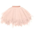 thumbnail image 1 of DeHolifer Womens Tutu Skirt Solid Pleated Gauze Short Skirt Adult Elastic Tutu Ballet Dancing Skirt Party Dress Orange Free Size, 1 of 1