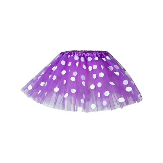 DeHolifer Womens Tutu Skirt Solid Pleated Gauze Short Skirt Adult Elastic Tutu Ballet Dancing Skirt Party Dress Purple Free Size