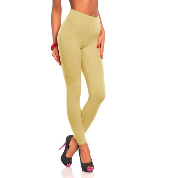 DeHolifer Yoga Pants for Women, Gym Leggings Workout Leggings with Pockets, High Waisted Women Sports Running Tights Khaki XL