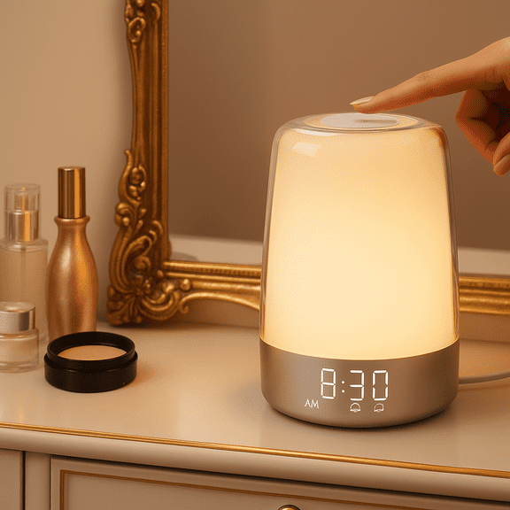 DeKang Sunrise Simulation RGB Lights Sun Lamp Alarm Clocks, Natural Sound