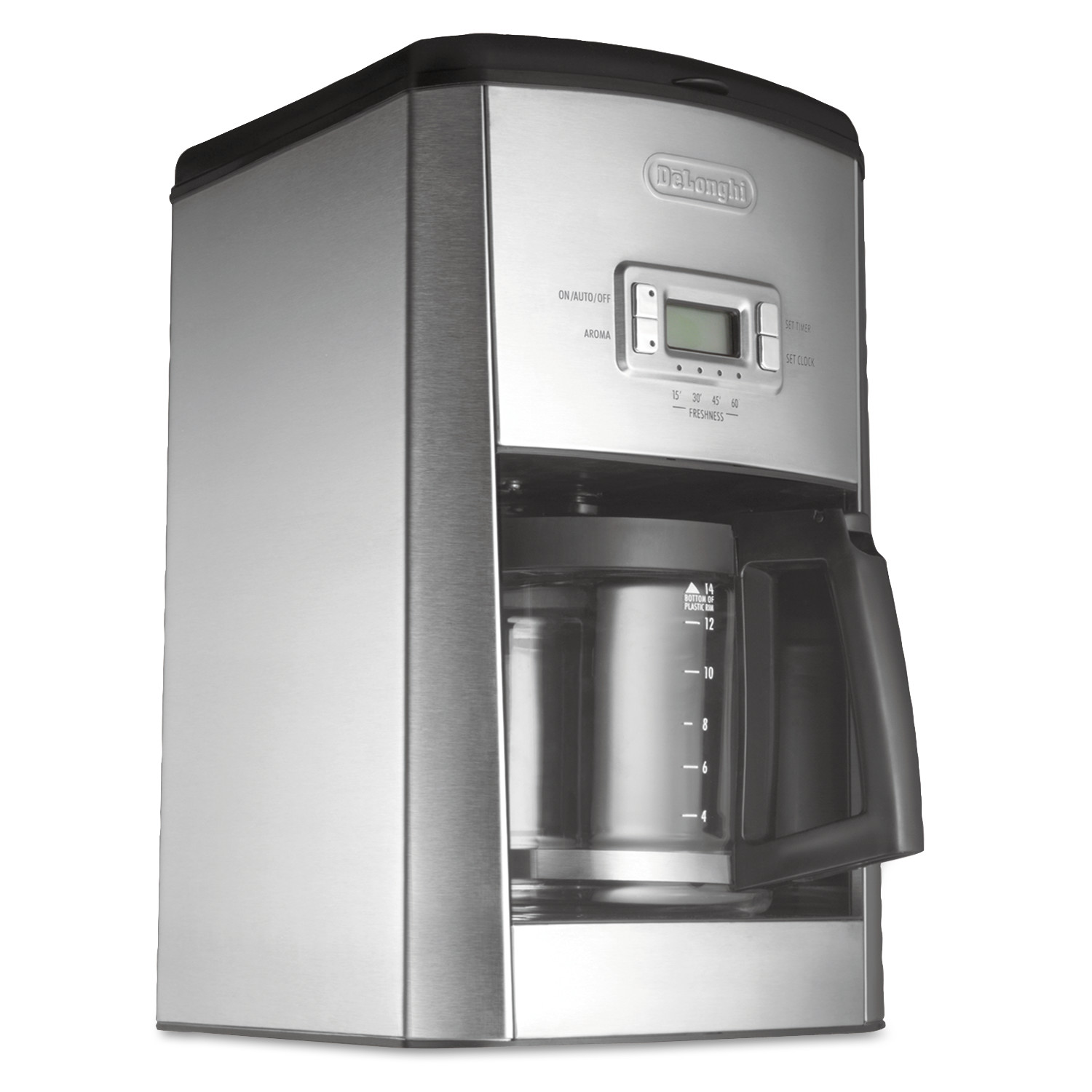 DeLONGHI DC514T 14-Cup Drip Coffee Maker, Stainless Steel, Black/Silver - image 1 of 3