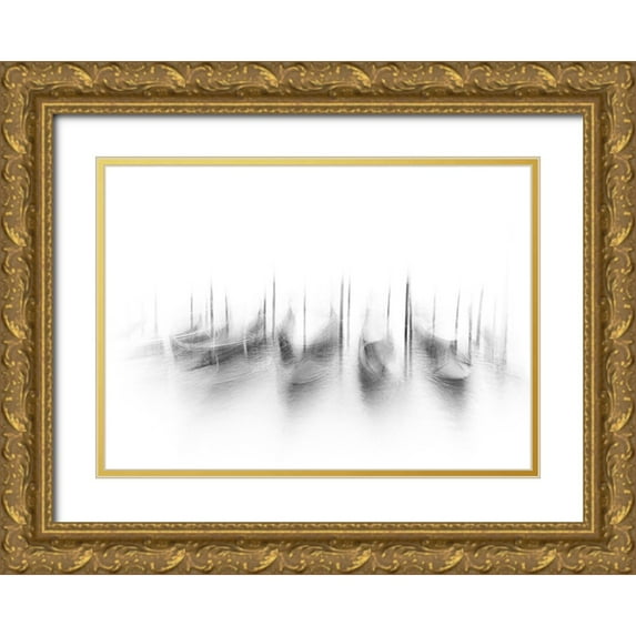 DeLaan, Corry 24x18 Gold Ornate Wood Framed with Double Matting Museum Art Print Titled - Dance Of The Gondola