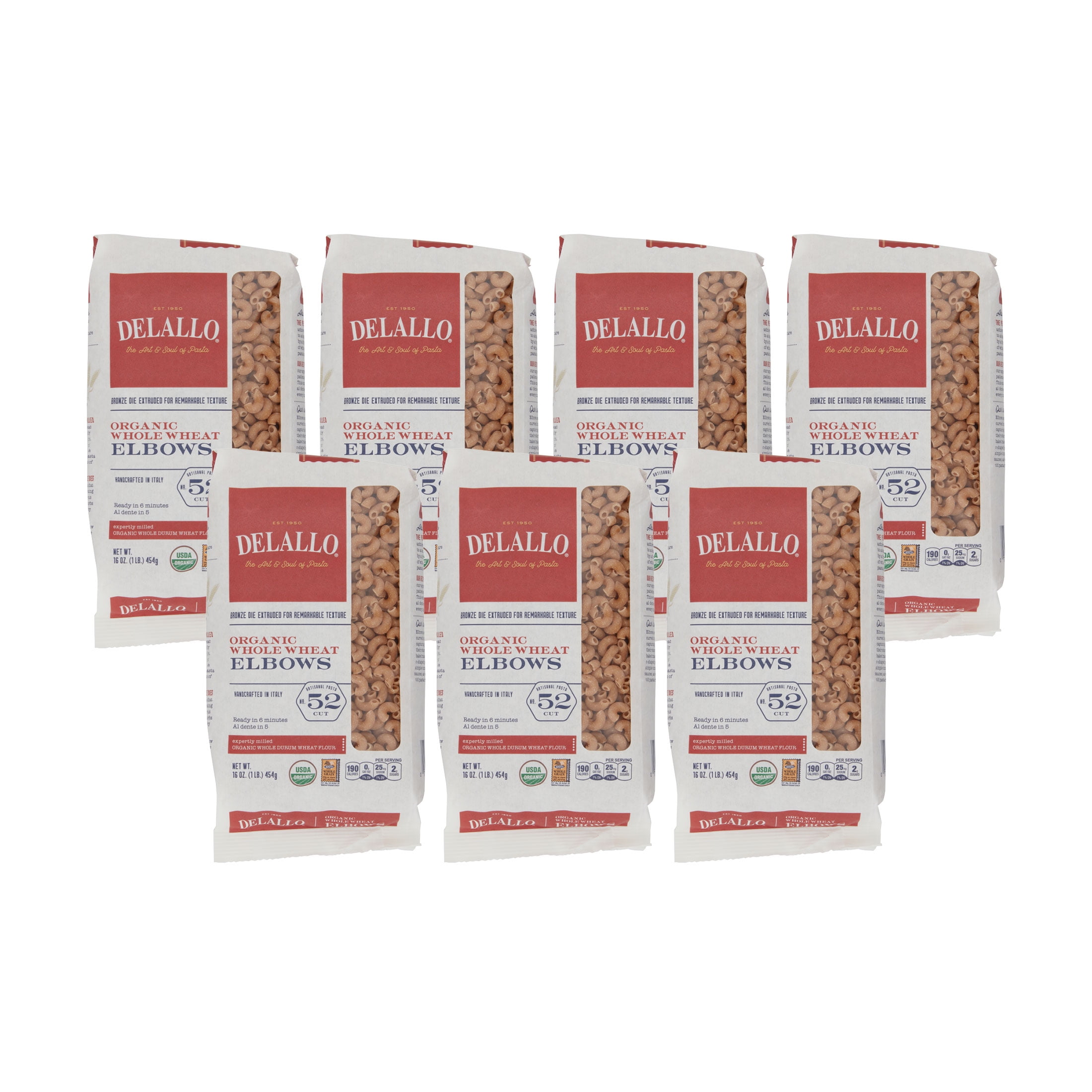 DeLallo, 100 Organic, Whole Wheat Elbow Macaroni Pasta, Made with