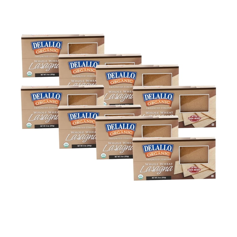 DeLallo Whole-Wheat Lasagna Noodles, No-Boil, 9 oz Box, Multigrain