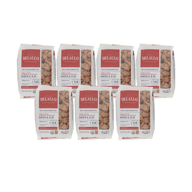 DeLallo, 100 Organic, Whole Wheat Pasta Shells, Made with Italian