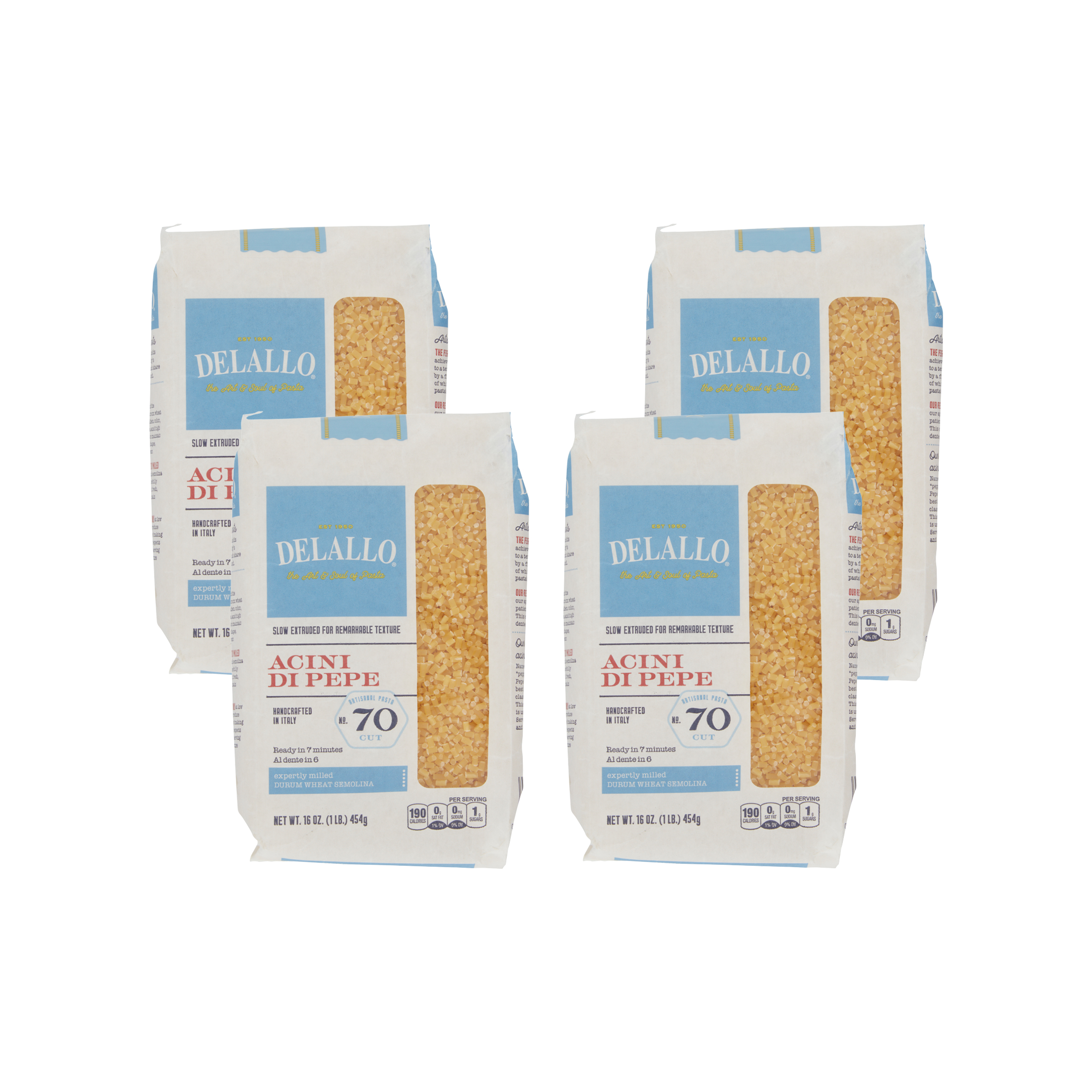 DeLallo, Acini di Pepe, Pastina Pasta, Made in Italy, Cooks in 7