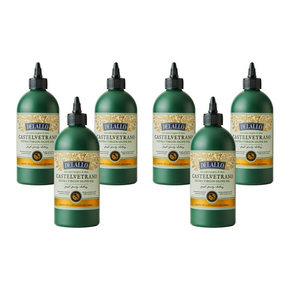 DeLallo Castelvetrano Extra Virgin Olive Oil, Made in Italy, All Natural, 16.9 oz Bottle, (6 Pack)