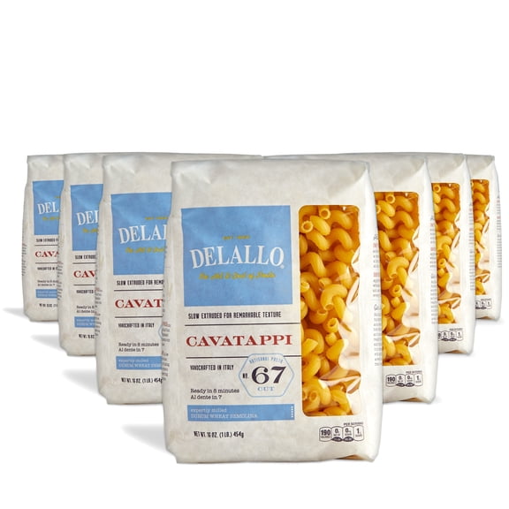 DeLallo Cavatappi Pasta, Non-GMO, Kosher, 16 oz Bag, (7 Pack)