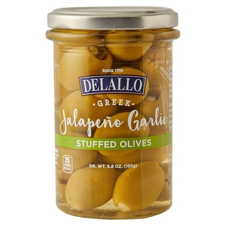 DeLallo Garlic & Jalapeo Stuffed Green Greek Olives in Jar(6 pack)