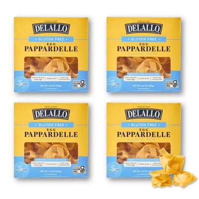 DeLallo Gluten Free Pappardelle Pasta Nests, Non-GMO, 8.8 oz Box, (4 Pack)