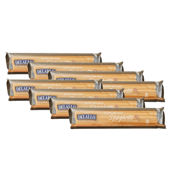 DeLallo Gluten-Free Spaghetti Pasta, Made with Brown Rice Flour, Non-GMO, 12 oz Box, (8 Pack)