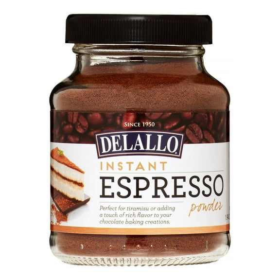 DeLallo Instant Espresso Powder for Baking & Drinks, 100% Instant Coffee, Naturally Caffeinated, 1.94 oz Jar