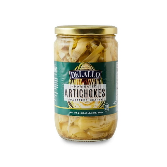DeLallo Marinated Artichoke Hearts, 24 oz Jar, Kosher, Non-GMO, Gluten-Free