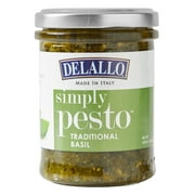 DeLallo Pesto Sauce, Traditional Basil Paste, Non-GMO, Made in Italy, 6.35 oz Jar