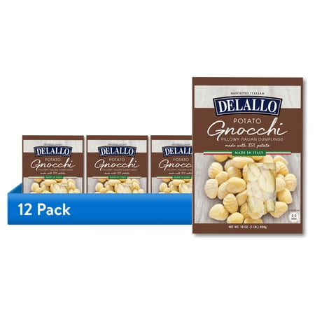 (12 pack) DeLallo Potato Gnocchi Pasta, Made in Italy, Non-GMO, 16 oz Box