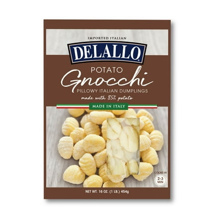 DeLallo Potato Gnocchi Pasta, Made in Italy, Non-GMO, 16 oz Box