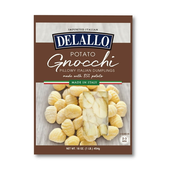 DeLallo Potato Gnocchi Pasta, Made in Italy, Non-GMO, 16 oz Box