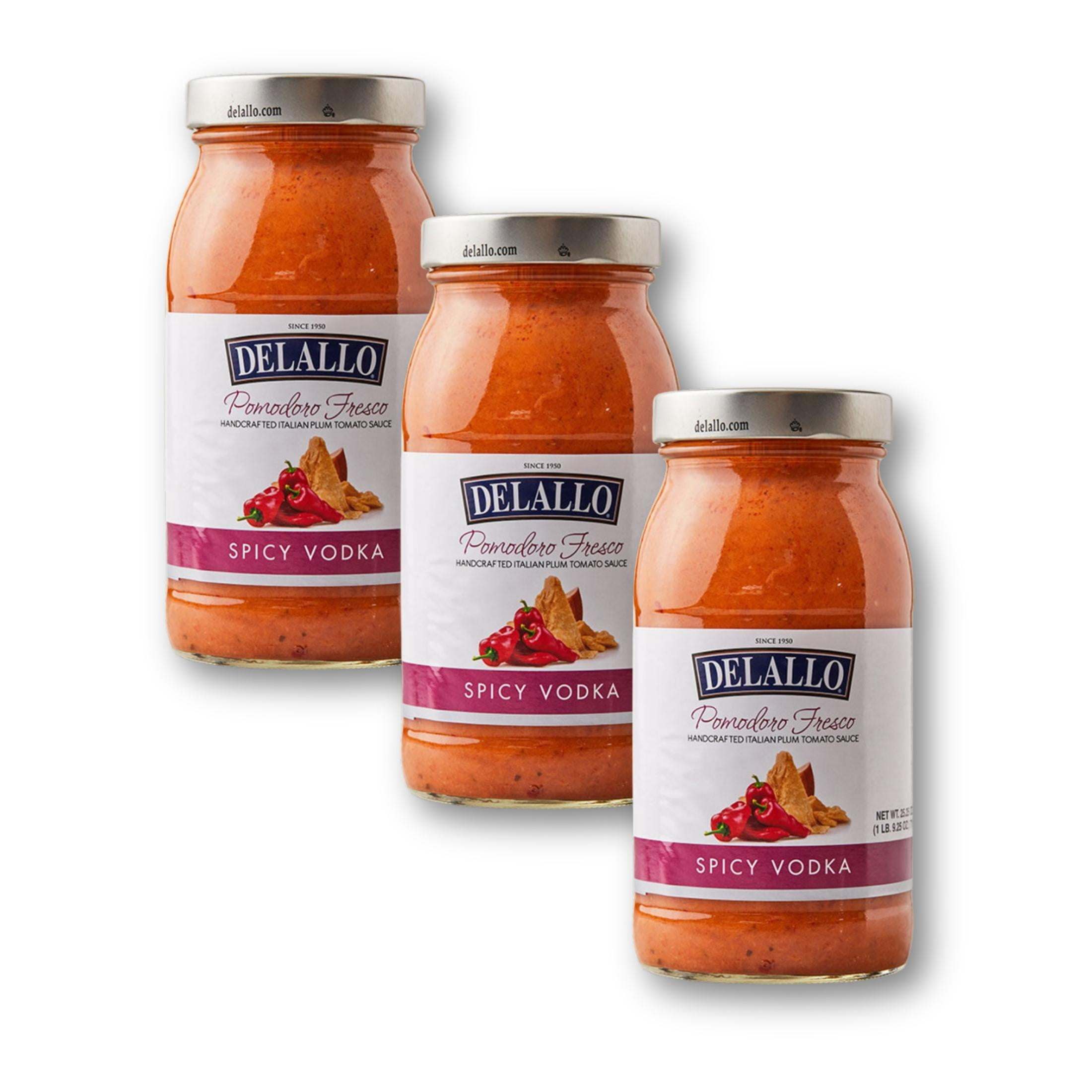 DeLallo Spicy Vodka Pasta Sauce, 25.25 oz Jar, (3 Pack)
