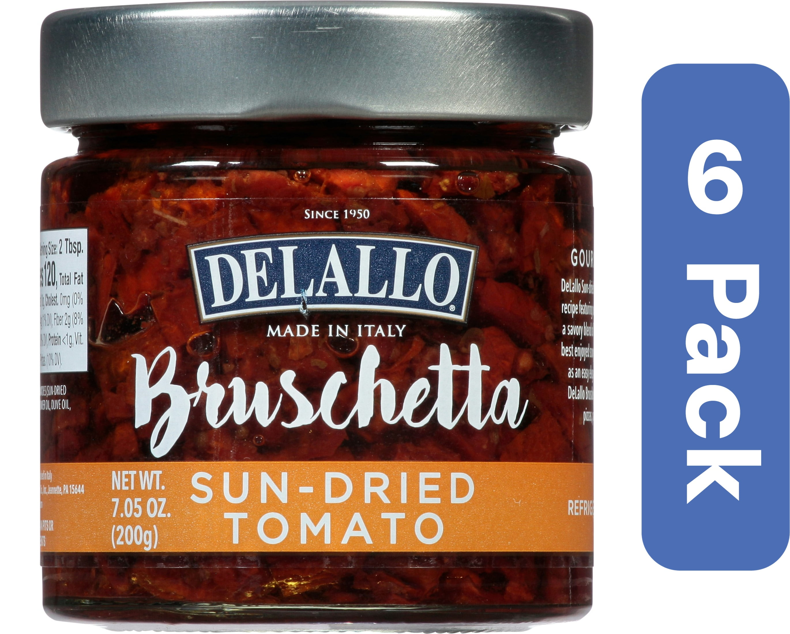 DeLallo Sundried Tomato Bruschetta 7.05 oz (Pack of 6)