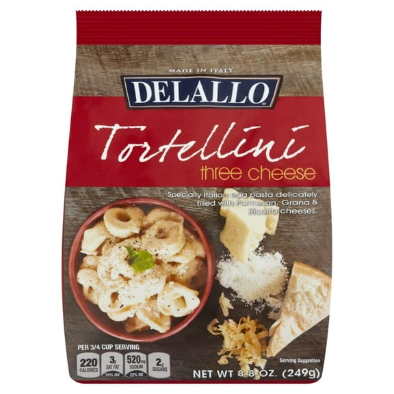 DeLallo Three-Cheese Tortellini Pasta, 8.8oz Package, 12-Pack