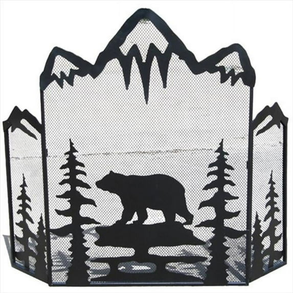 DeLeon Collections 21578 Metal Bear Fire Screen