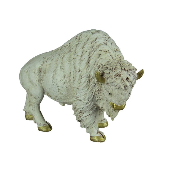 DeLeon Collections White Buffalo Statue Figurine 8.8 X 3.9 X 6.6