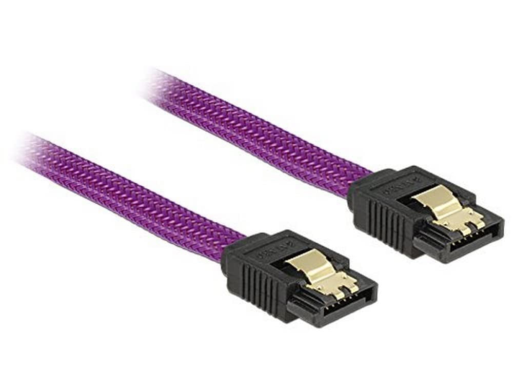 DeLock Cable SATA 6GB/S 50 cm Purple GE/Metal Premium