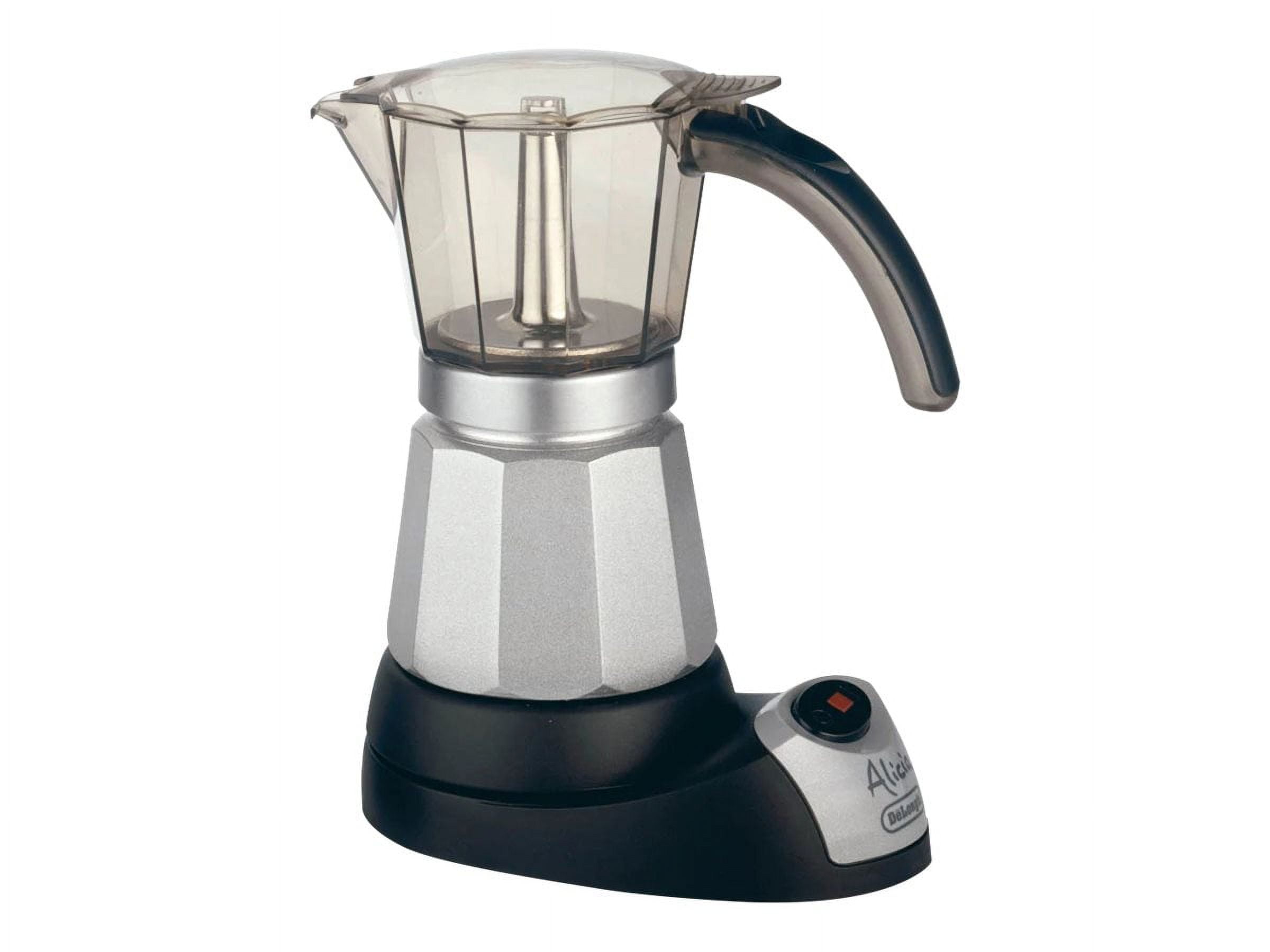 Compact Black and Silver Electric Moka Espresso Maker