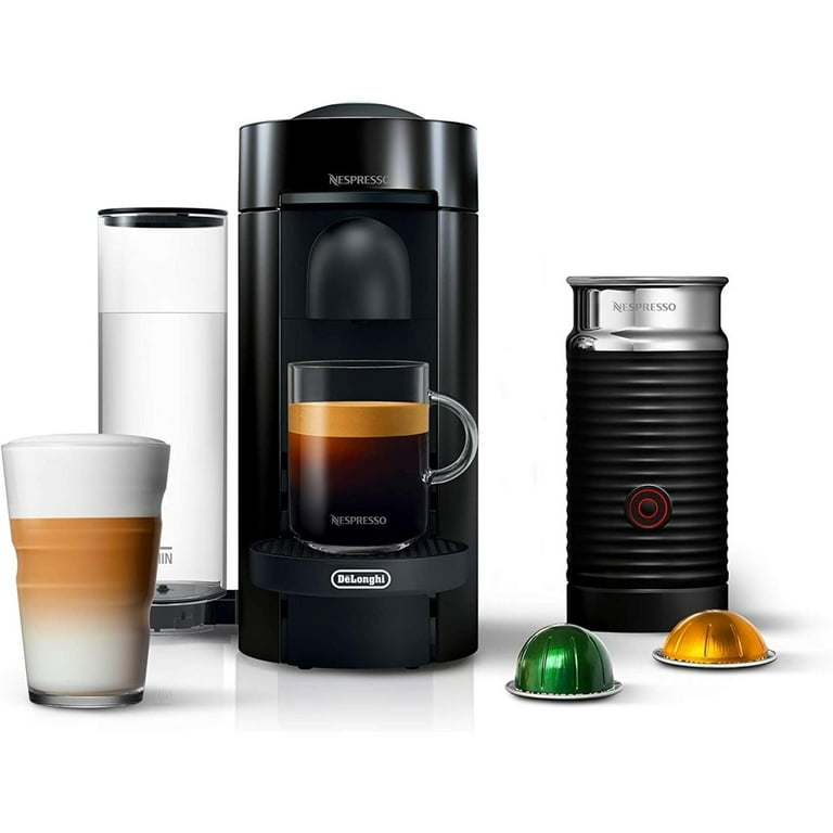 DeLonghi Nespresso VertuoPlus Coffee & Espresso Machine with Milk Frother,  Black