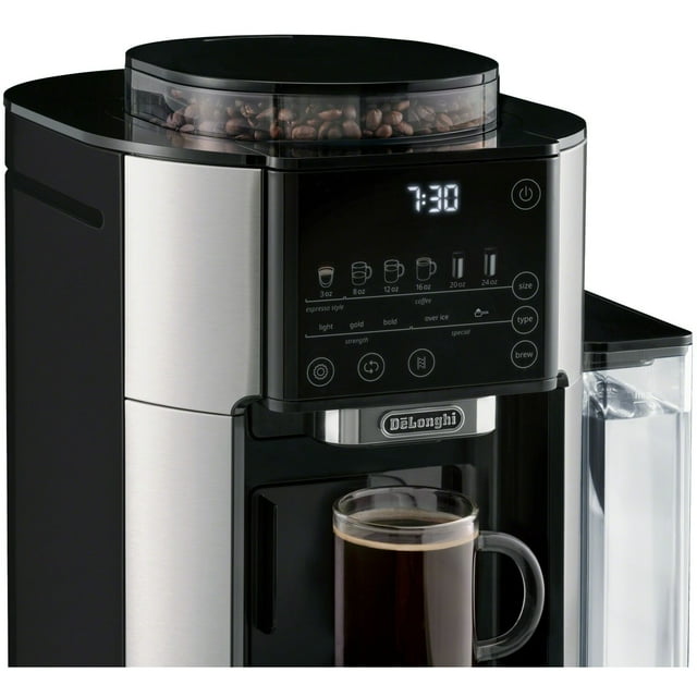 Delonghi Truebrew Automatic Single Serve Drip Coffee Maker With Built In Grinder Stainless 1738