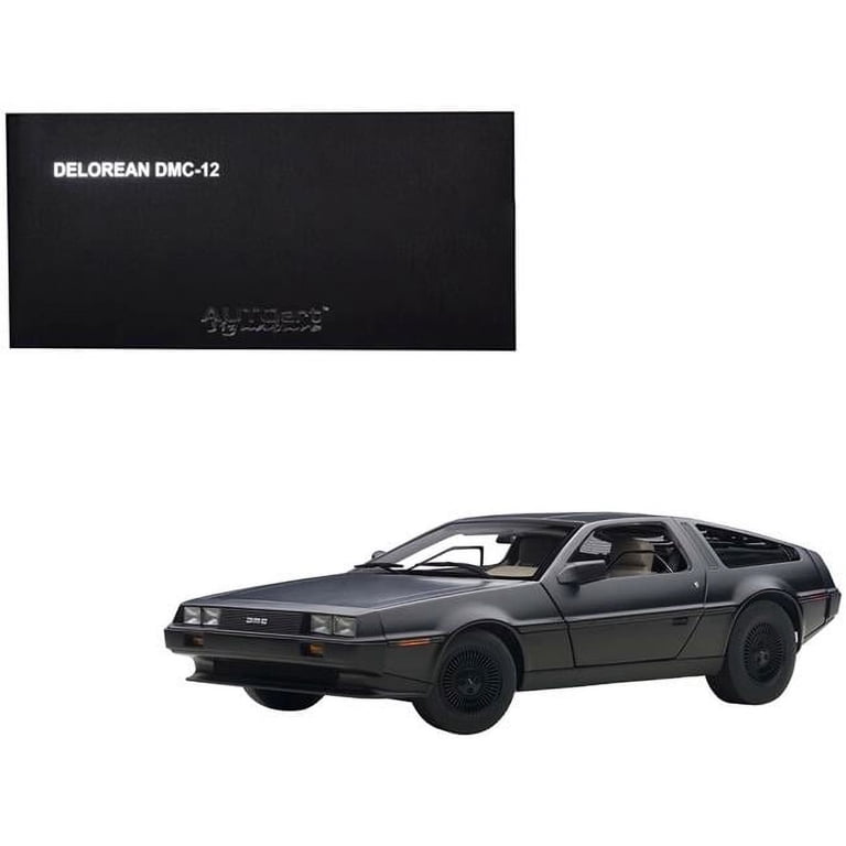 DeLorean DMC 12 Matt Black 1/18 Diecast Model Car by Autoart