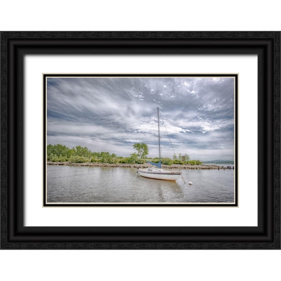 DeLuca, Pat 32x23 Black Ornate Wood Framed with Double Matting Museum Art Print Titled - Bannerman Island