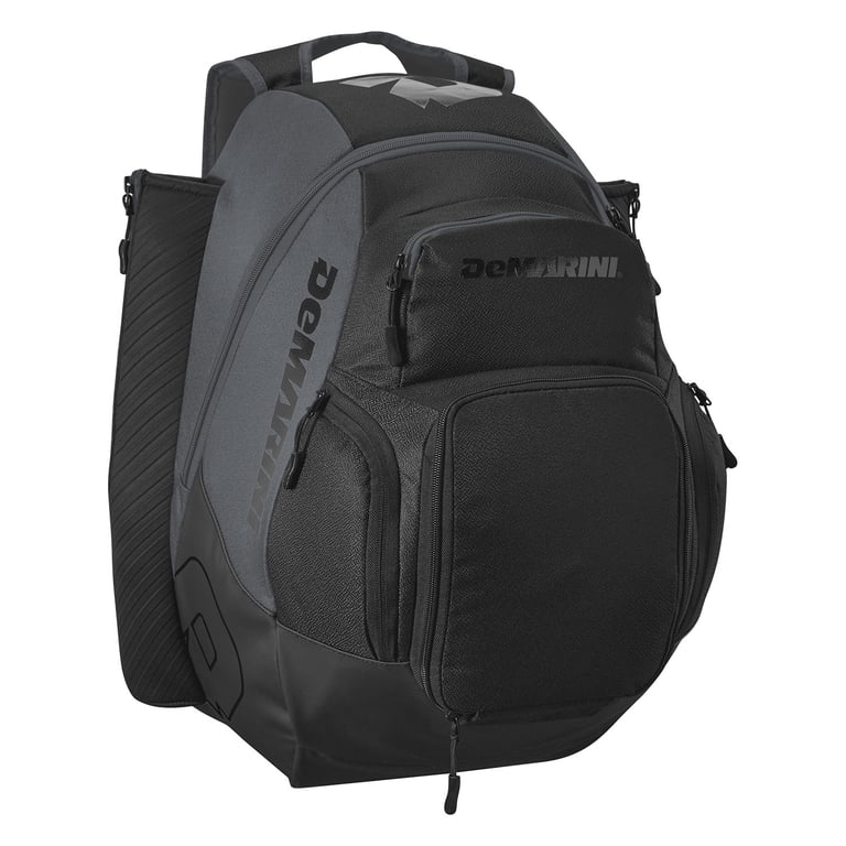 DeMarini Voodoo OG Baseball Backpack, Charcoal, Bat Sleeves  DeMarini Voodoo Two Go-To Bats Sleeves Backpack Shoe Compartment Fence Hook main image 0