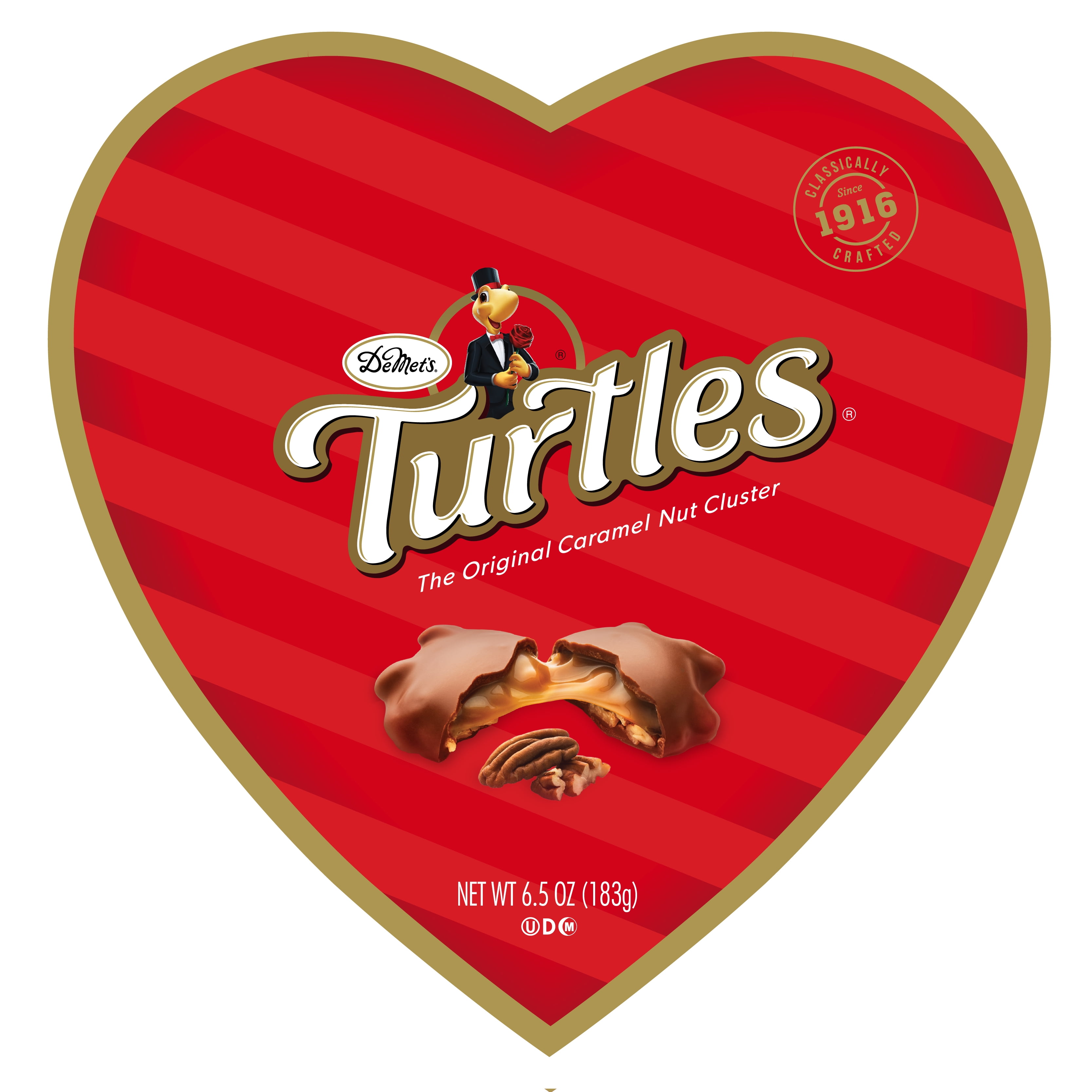 DeMet's Turtles, Milk Chocolate Valentine's Heart, 6.5 oz, 11 Pieces