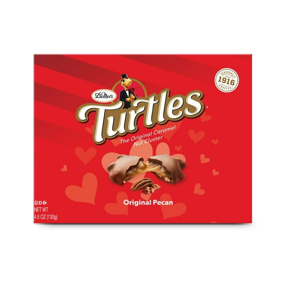 DeMet's Turtles, Original Milk Chocolate Pecan Valentine's Gift Box, 4.6 oz, 8 Pieces