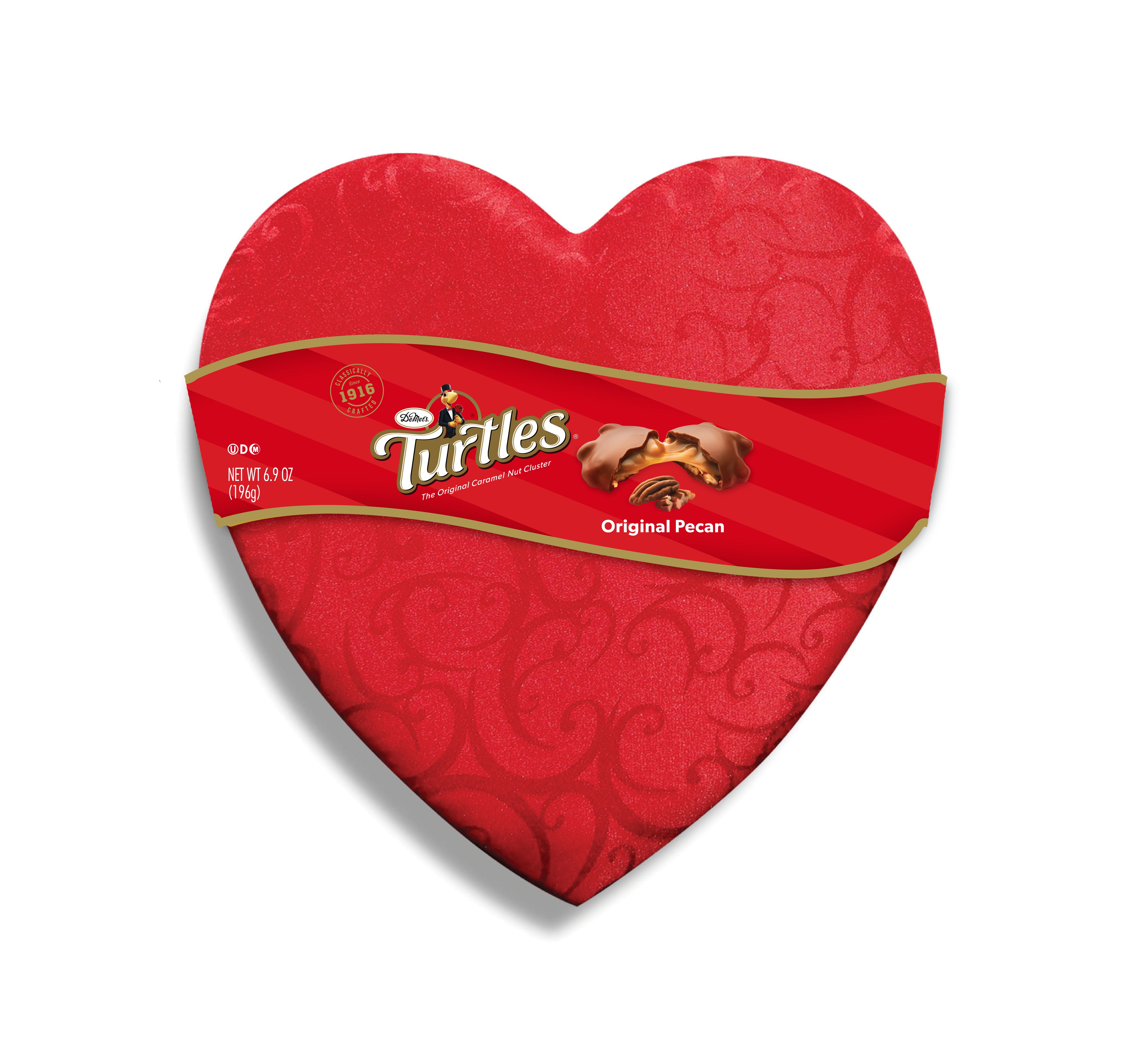 DeMet's Turtles, Original Milk Chocolate Pecan Valentine's Satin Heart ...