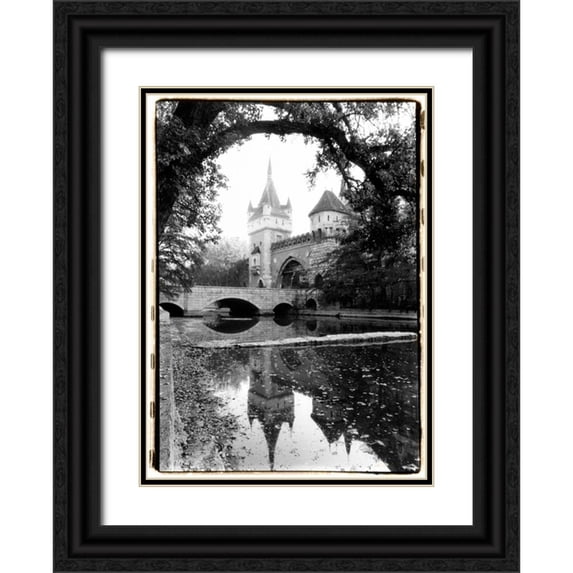DeNardo, Laura 11x14 Black Ornate Wood Framed with Double Matting Museum Art Print Titled - Castle Reflections Vajdahunyad