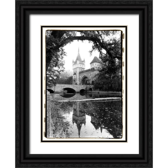DeNardo, Laura 11x14 Black Ornate Wood Framed with Double Matting Museum Art Print Titled - Castle Reflections, Vajdahunyad