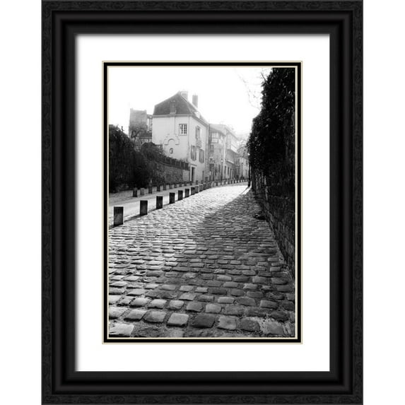 DeNardo, Laura 11x14 Black Ornate Wood Framed with Double Matting Museum Art Print Titled - Parisian Walkway II