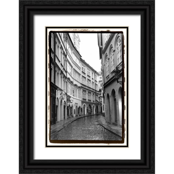 DeNardo, Laura 11x14 Black Ornate Wood Framed with Double Matting Museum Art Print Titled - The Streets of Prague I