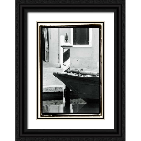 DeNardo, Laura 11x14 Black Ornate Wood Framed with Double Matting Museum Art Print Titled - Waterways of Venice I
