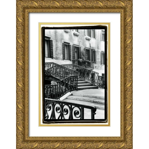 DeNardo, Laura 11x14 Gold Ornate Wood Framed with Double Matting Museum Art Print Titled - A Venetian Stroll IV