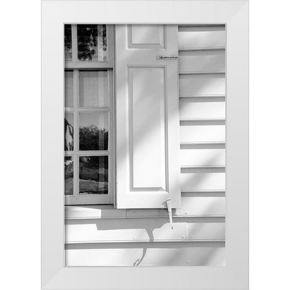 DeNardo, Laura 11x14 White Modern Wood Framed Museum Art Print Titled - Black and White Windows and Shadows II