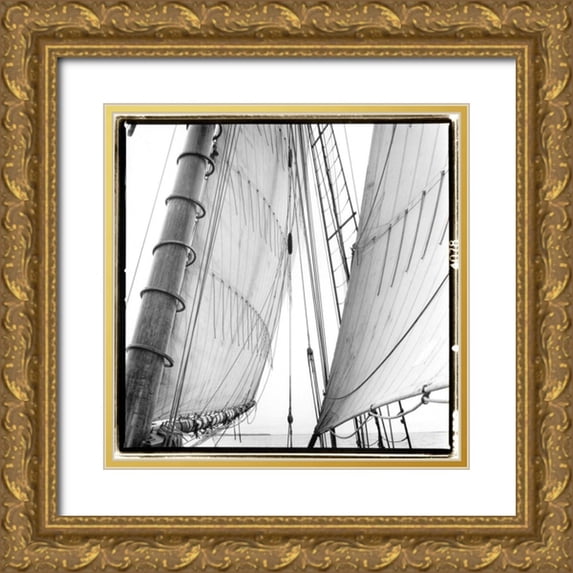 DeNardo, Laura 12x12 Gold Ornate Wood Framed with Double Matting Museum Art Print Titled - Under Sail II